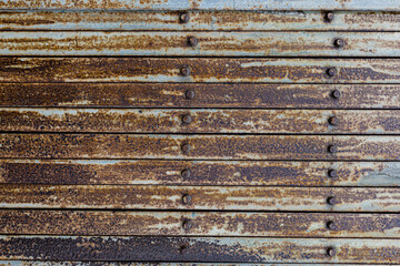 Old Rusty Metal Rolling Shutter Background Texture