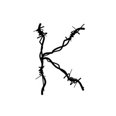 Font and number barbed wire