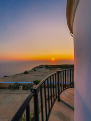 The lighthouse on Gavdos island at sunset, Crete, Greece.