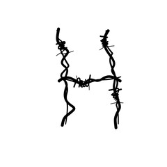 Fototapeta premium Font and number barbed wire