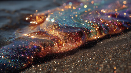 Abstract Colourful Glitter Shining Sand Texture Gems Background Illustration Bokeh