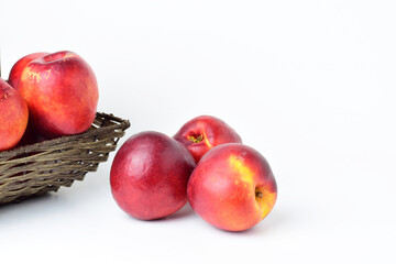 nectarine on white background