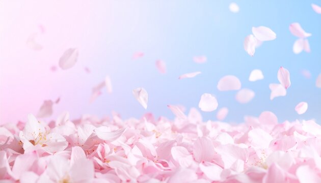 Ethereal cascade pink petals dancing down - Powered by Adobe