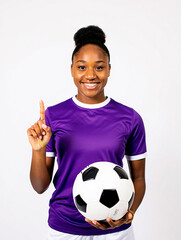 Soccer Player Controlling Ball-Control Action on White Background