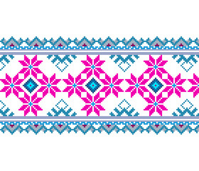 Cross Stitch Pattern Vector Design