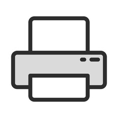 Printer Line Icon: Document Printing, Office Equipment, Output Device, Paper Print. Editable Vector.