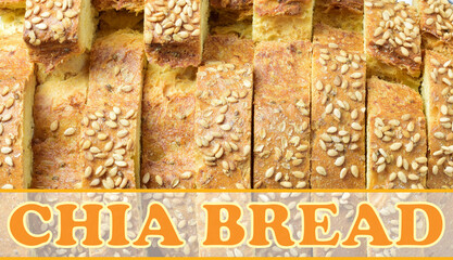freshly baked chia bread loaf