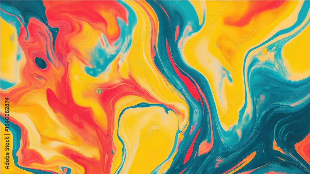 Poster vivid and dynamic abstract art featuring a flowing array of rainbow colors, evoking a sense of creat