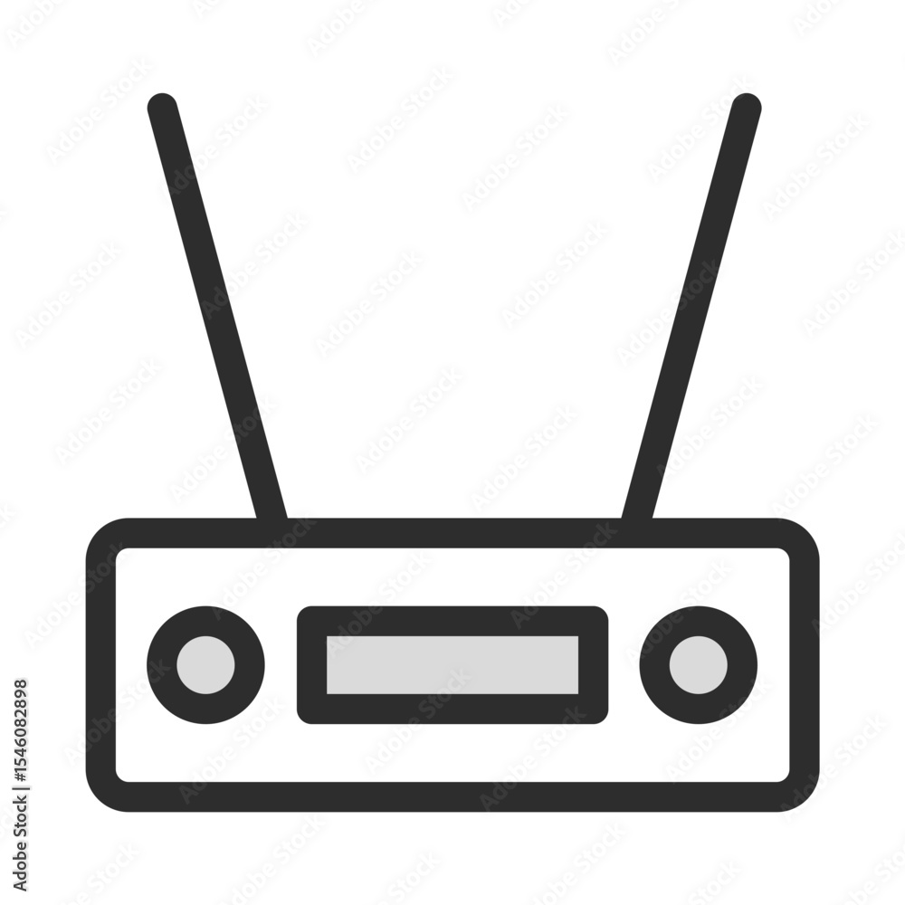 Poster wireless router outline icon. vector illustration in modern solid style of network internet device. 