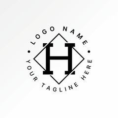 Logo design graphic concept creative premium vector stock image top sell initial H font sport line square pattern decor to monogram art consulting law