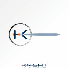 Logo design graphic concept creative premium vector stock image top sell initial K font sword knight warrior army soldier blade spartan battle sport
