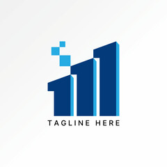 Logo design graphic concept creative premium vector stock image top sell initial 111 M font bar chart graph square tech symbol monogram business trade