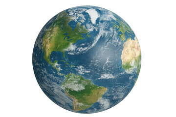 Fototapeta premium Photorealistic 3d rendering of planet earth rotating, continents and oceans clearly visible, transparent background included