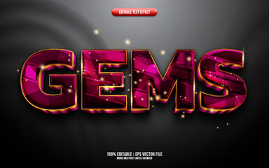 Gems 3D editable text effect