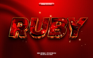 Ruby 3D editable text effect