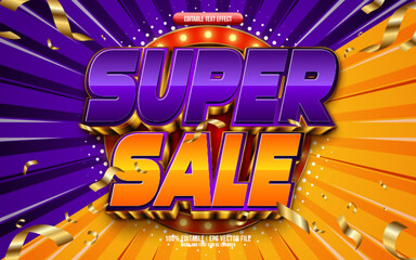 Super Sale 3D editable text effect