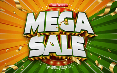 Mega Sale 3D editable text effect