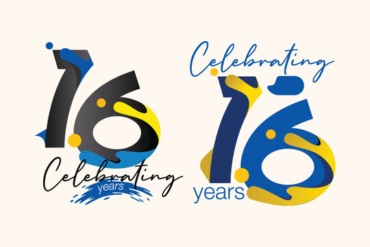 6th years celebration vector design