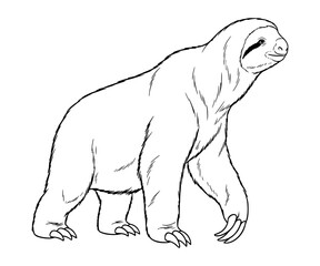 Eremotherium Line Art