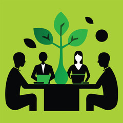 Business Meeting With Eco Friendly Business Concept For Sustainable Corporate Strategy