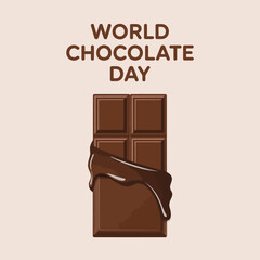 World Chocolate Day, chocolate bar vector, 