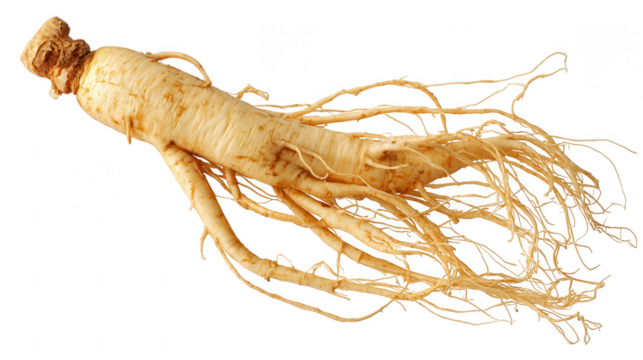A ginseng root isolated on transparent background