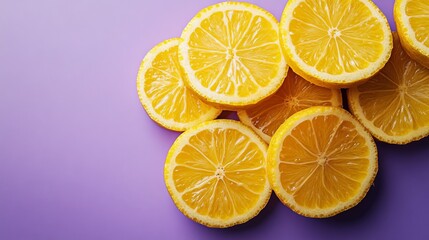 Fresh orange slices are neatly arranged on a vibrant blue background, offering a refreshing and vibrant visual appealing to healthy lifestyles