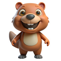 Obraz premium 3D Cartoon Beaver Showing Big Teeth
