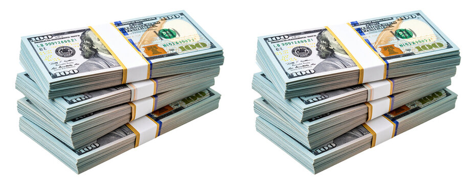Stack of Dollar Bills in a Neat Pile – Transparent Background
