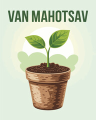 van mahotsav vector, tree planting festival, forest celebration india