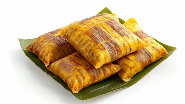 Lumpia udang on banana leaves, a popular Filipino appetizer. A delicious option for snack time or catering events.