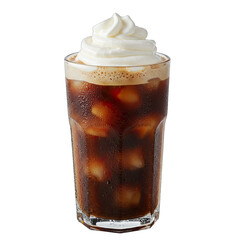 glass of cola with ice