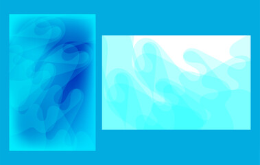 Abstract blue fluid wave shapes for a digital presentation