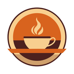 Retro coffee cup badge design element