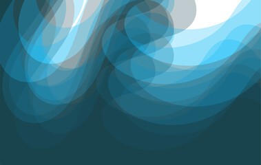 Calm and elegant abstract background featuring overlapping blue shapes in fluid, wave like forms, ocean breezes and soft gradients, this modern artwork is perfect for presentations, websites, branding