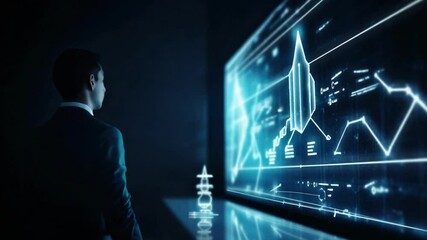 Innovative businessman using modern technology to analyze data and create investment growth chart - Powered by Adobe