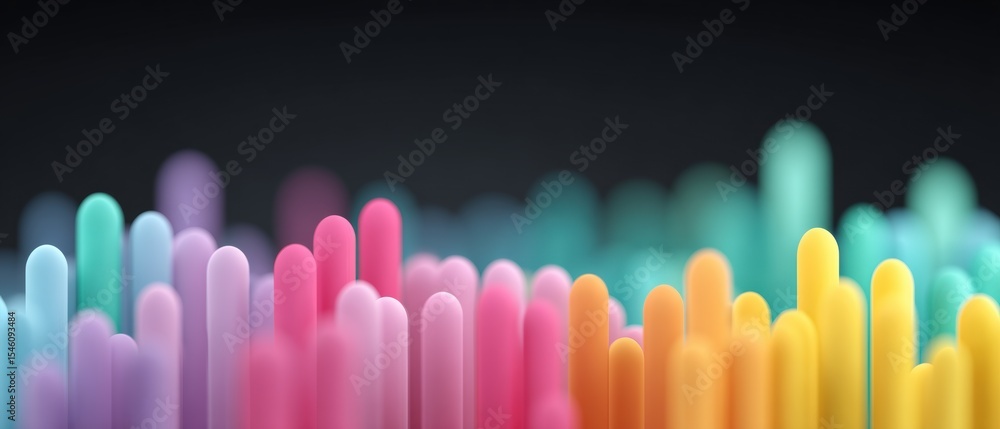 Poster vibrant colorful digital art display abstract environment 3d render modern aesthetic high-resolution