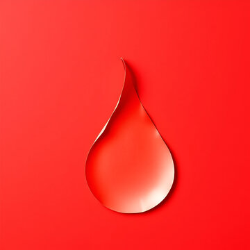Paper blood drop on red background symbolizes blood disorders like anemia sickle cell disease hemophilia leukemia and ITP