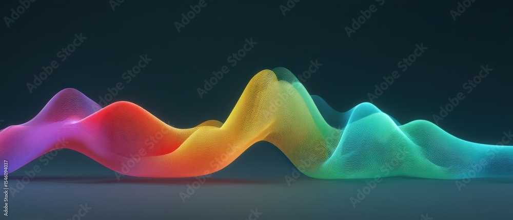 Poster dynamic sound wave illustration abstract environment digital art vibrant colors modern viewpoint vis