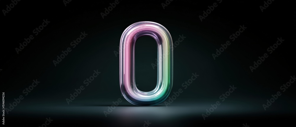 Poster dynamic abstract number zero animation digital space graphic design dark background close-up view mo