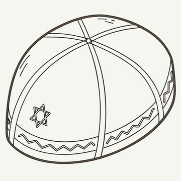 vector illustration of a Zucchetto, Yarmulke, Mitra