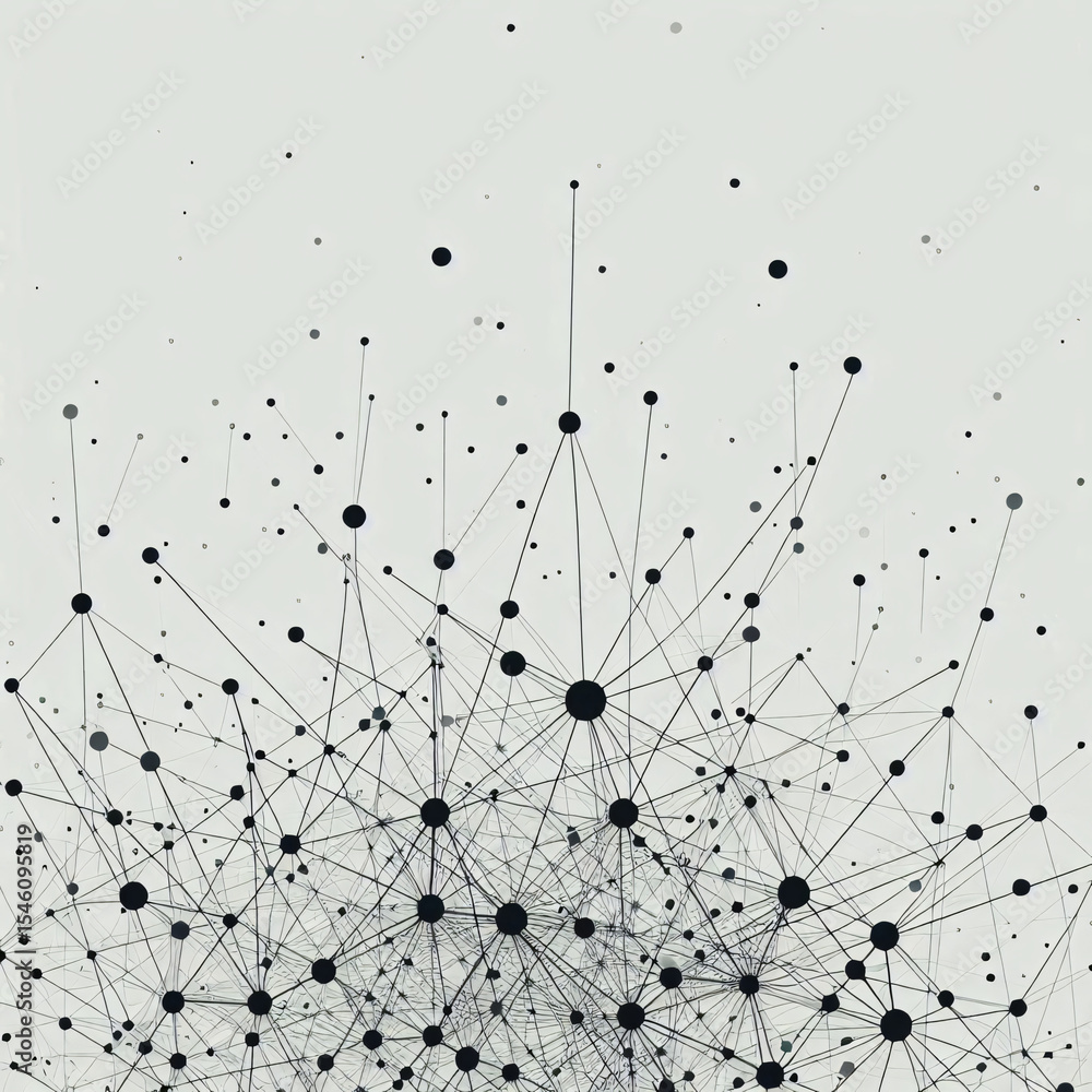 Fototapete abstract geometric connect lines and dots. global network technology concept, technology abstract ba
