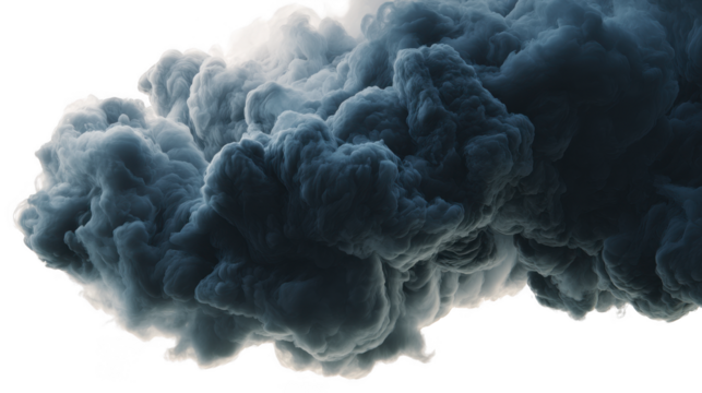 Dark smoke cloud isolated on transparent background - Powered by Adobe