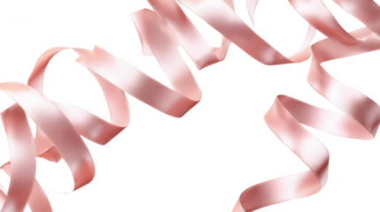 Pink satin ribbon isolated on transparent background