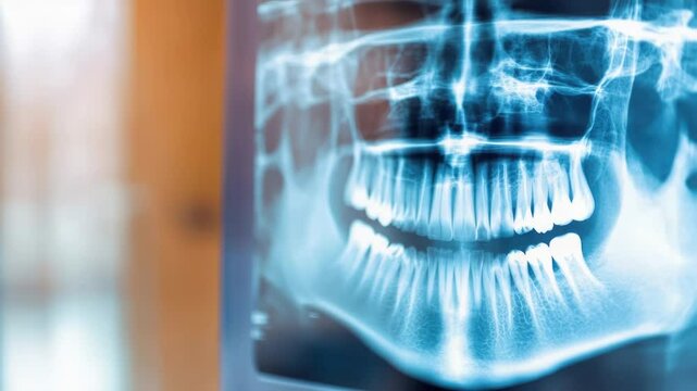 X-ray image showing a tooth with a filling and the adjacent tooth is missing