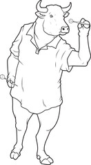 Bull Darts Dart Animal Vector Graphic Art Illustration