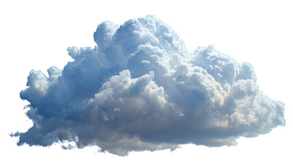 Large cumulus cloud isolated on transparent background
