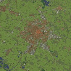 3D illustration of city and urban in Modena Italy