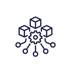 Obraz premium smart factory and manufacturing technology line icon