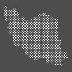 Fototapeta premium Iran map dot on gray background. Dotted map Islamic Republic of Iran. Vector eps 10.